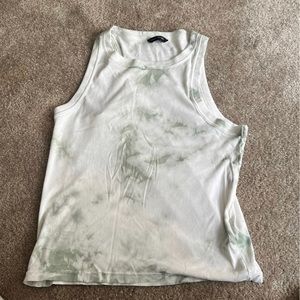 Banana Republic Tie-dye Tank Top; green and white; Size XL